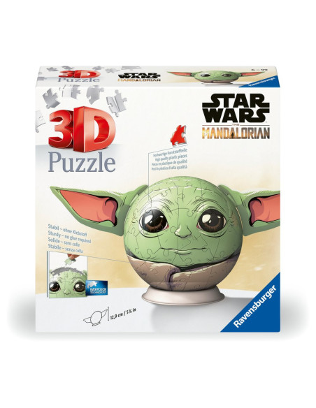 RVS3D11556,Ravensburger - Puzzle 3D Star Wars The Mandalorian figurina Grogu cu urechi 72 piese