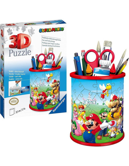 RVS3D11255,Ravensburger - Puzzle 3D suport pixuri Super Mario 54 piese