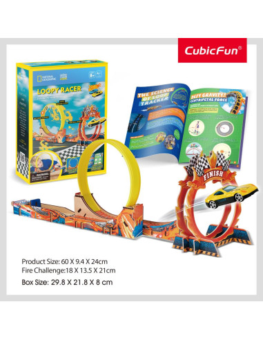 CUDS1130h,Cubic Fun - Joc Educativ STEM National Geographic puzzle 3D Cursa trasnita