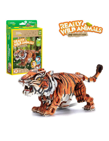 CUDS1071h,Cubic Fun - National Geographic Animale Salbatice Puzzle 3D Tigru Siberian 87 piese