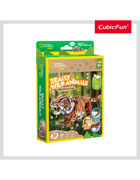 CUDS1071h,Cubic Fun - National Geographic Animale Salbatice Puzzle 3D Tigru Siberian 87 piese