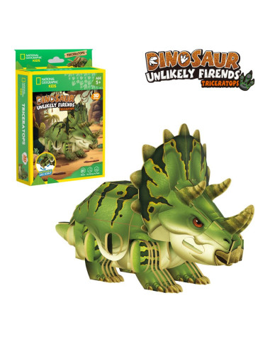 CUDS1168h,Cubic Fun - National Geographic Dinozauri Puzzle 3D Triceratops 61 piese