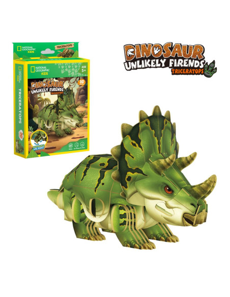 CUDS1168h,Cubic Fun - National Geographic Dinozauri Puzzle 3D Triceratops 61 piese