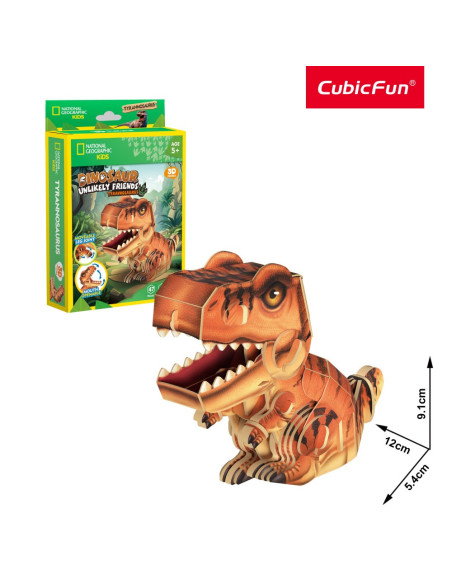 CUDS1169h,Cubic Fun - National Geographic Dinozauri Puzzle 3D Tiranozaur 47 piese