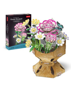 CUW3300h,Cubic Fun - Buchet de flori 3D Garoafa 134 piese 2