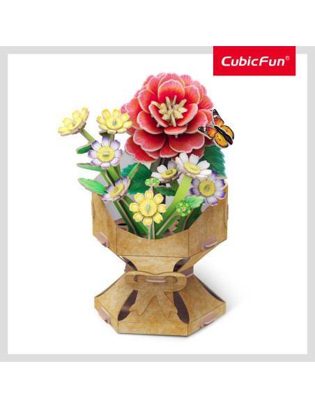 CUW3302h,Cubic Fun - Buchet de flori 3D Camelie 109 piese