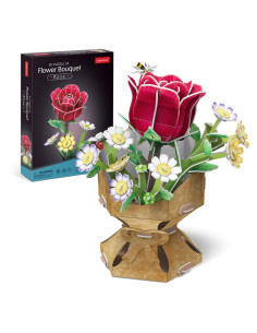 CUW3301h,Cubic Fun - Buchet de flori 3D Trandafir 120 piese