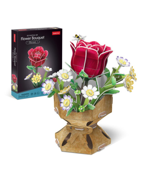 CUW3301h,Cubic Fun - Buchet de flori 3D Trandafir 120 piese