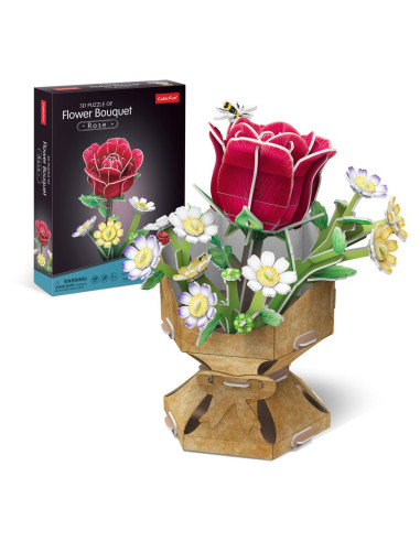 CUW3301h,Cubic Fun - Buchet de flori 3D Trandafir 120 piese