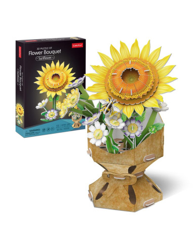 CUW3303h,Cubic Fun - Buchet de flori 3D Floarea Soarelui 102 piese