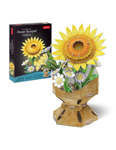 CUW3303h,Cubic Fun - Buchet de flori 3D Floarea Soarelui 102 piese