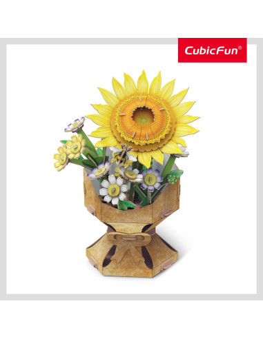 CUW3303h,Cubic Fun - Buchet de flori 3D Floarea Soarelui 102 piese