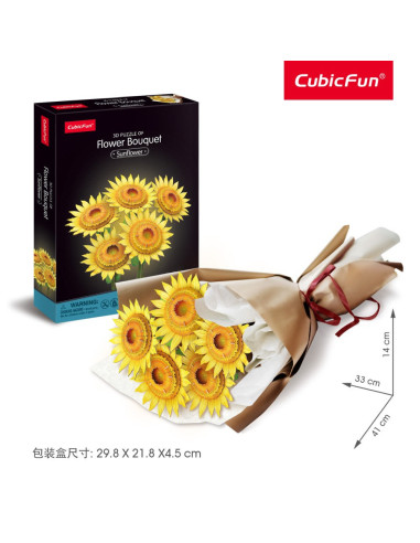 CUP866h,Cubic Fun - Buchet de Floarea Soarelui 3D 180 piese