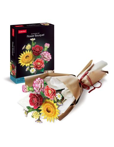 CUP867h,Cubic Fun - Buchet de Flori asortate 3D 363 piese