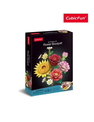 CUP867h,Cubic Fun - Buchet de Flori asortate 3D 363 piese
