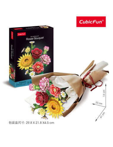 CUP867h,Cubic Fun - Buchet de Flori asortate 3D 363 piese