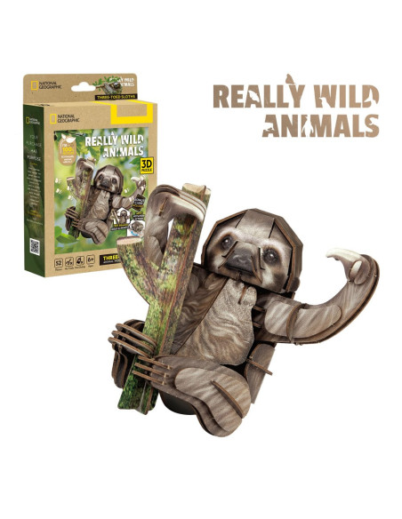 CUDS1175h,Cubic Fun - National Geographic Animale Salbatice Puzzle 3D Lenes cu trei degete 52 piese