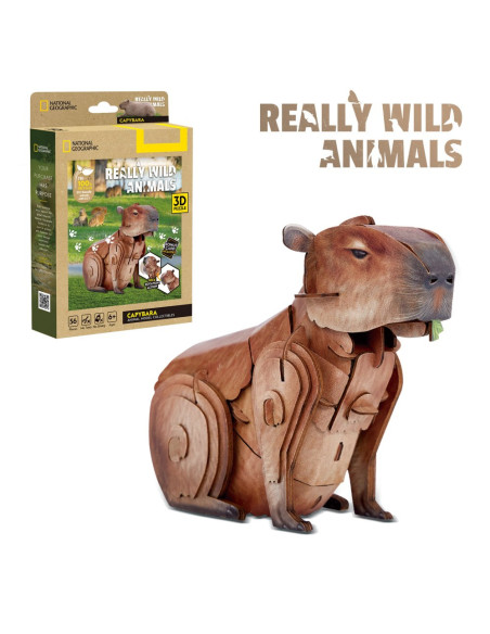 CUDS1177h,Cubic Fun - National Geographic Animale Salbatice Puzzle 3D Capibara 56 piese