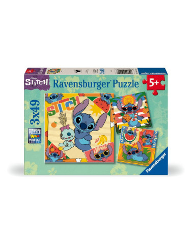 RVSPC04114,Ravensburger - Puzzle Disney Stitch 3x49 piese