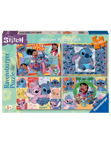 RVSPC05731,Ravensburger - Puzzle Disney Stitch 4x100 piese