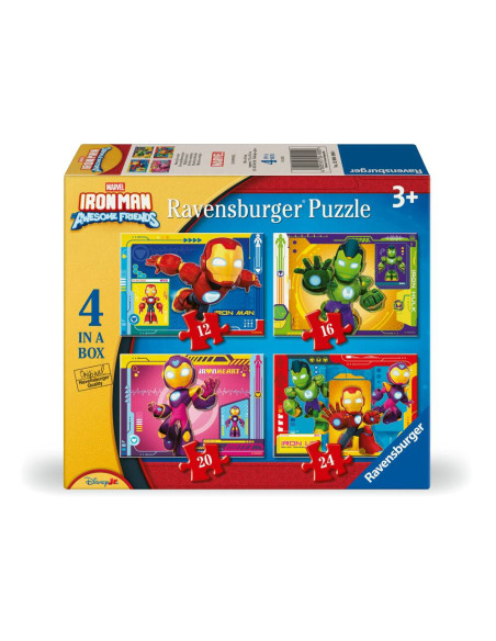 RVSPC04190,Ravensburger - Puzzle Iron Man si prietenii 4 buc in cutie 12 16 20 24 piese