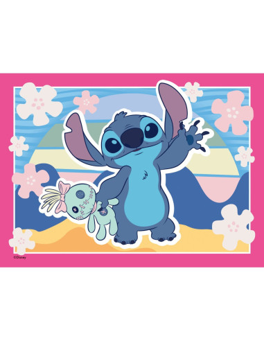 RVSPC04178,Ravensburger - Puzzle interactiv cu buton sonor pentru testarea rapiditatii Disney Stitch 4x35 piese