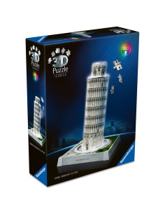 RVS3D08028,Ravensburger - Puzzle 3D iconic Turnul din Pisa cu LED 216 piese model de colectie in miniatura 2
