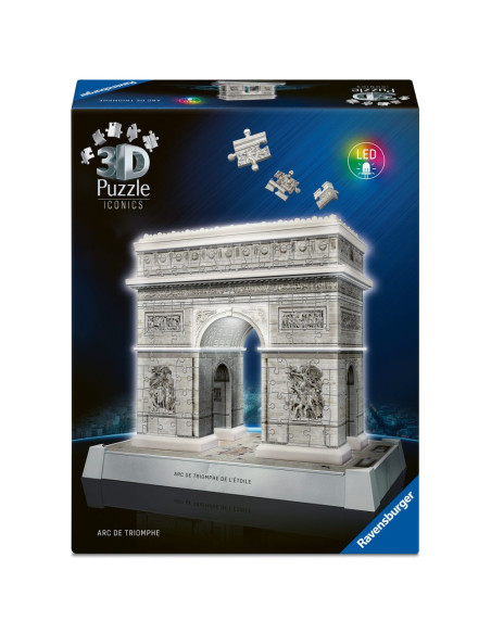 RVS3D08029,Ravensburger - Puzzle 3D iconic Arcul de Triumf cu LED 216 piese model de colectie in miniatura