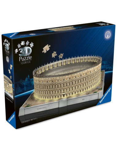 RVS3D08034,Ravensburger - Puzzle 3D iconic Colosseum cu LED 216 piese model de colectie in miniatura