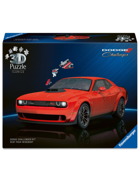 RVS3D08036,Ravensburger - Puzzle 3D iconic Dodge Challenger R/T Scat Pack Widebody 108 piese model de colectie