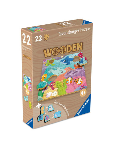 RVSPC04081,Ravensburger - Puzzle din lemn vietati marine 22 piese