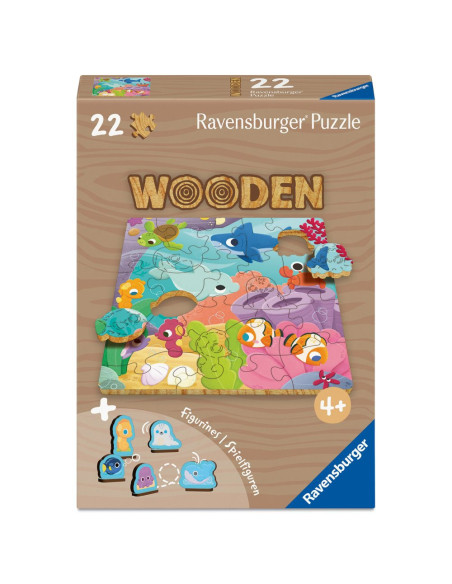 RVSPC04081,Ravensburger - Puzzle din lemn vietati marine 22 piese