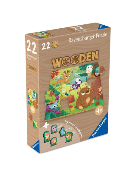 RVSPC04080,Ravensburger - Puzzle din lemn animalele padurii 22 piese