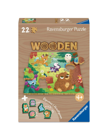 RVSPC04080,Ravensburger - Puzzle din lemn animalele padurii 22 piese