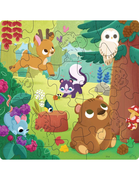RVSPC04080,Ravensburger - Puzzle din lemn animalele padurii 22 piese