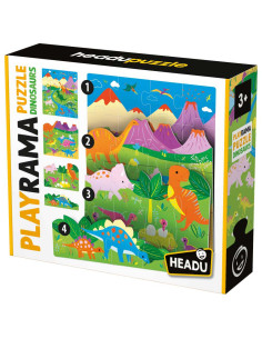 HE55300,Headu - Puzzle dinozauri