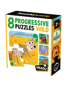 HE55607,Headu - 8 puzzleuri progresive animale salbatice 2