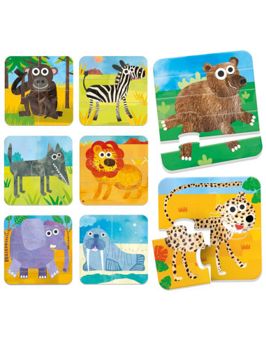 HE55607,Headu - 8 puzzleuri progresive animale salbatice