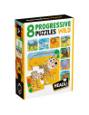 HE55607,Headu - 8 puzzleuri progresive animale salbatice