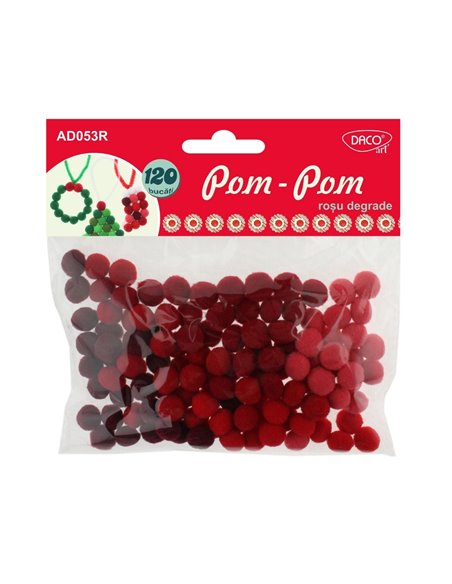 Accesorii Craft - Ad053 Rosu Pom Pom Degrade