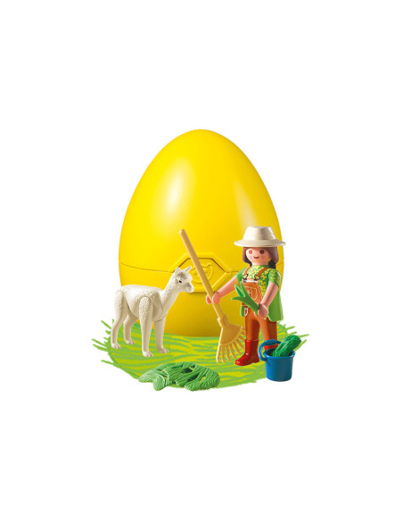PM4944,Playmobil - Pusculita ou ingrijitor zoo cu alpaca