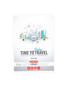 Caiet Herlitz A4, 60 file, 70g/mp, matematica, colturi rotunjite, Motiv travel 2