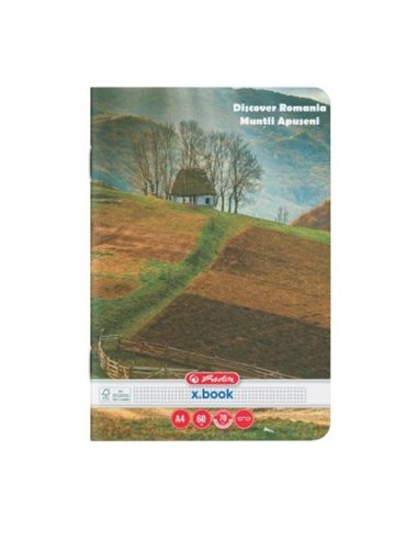Caiet Herlitz A4 60 file, Matematica, Motiv Discover Romania