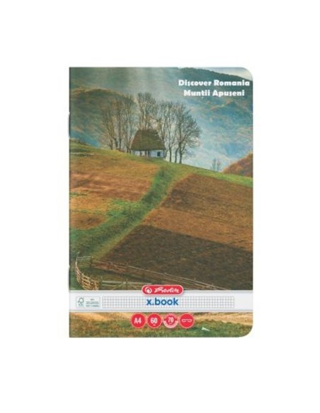 Caiet Herlitz A4 60 file, Matematica, Motiv Discover Romania