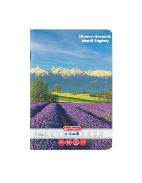 Caiet Herlitz A4 60 file, Matematica, Motiv Discover Romania