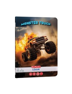 Caiet Herlitz A5, 48 file, 70 g/mp, dictando, colturi rotunjite, Motiv monster truck