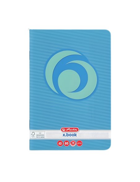 Caiet Herlitz A5, 80 file, 70 g/mp, matematica, colturi rotunjite, Motiv rainbow