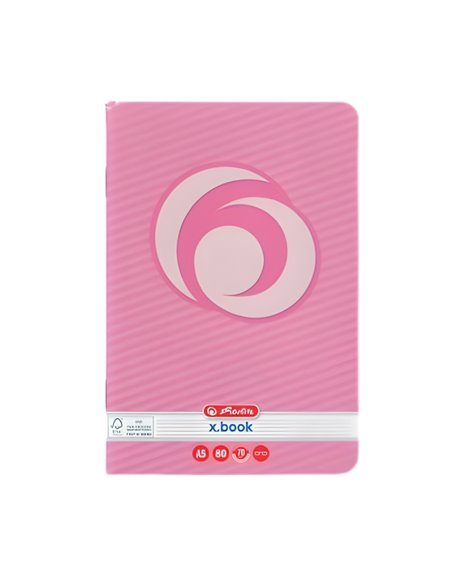 Caiet Herlitz A5, 80 file, 70g/mp, dictando, Motiv Rainbow
