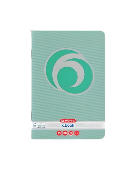 Caiet Herlitz A5, 80 file, 70g/mp, dictando, Motiv Rainbow