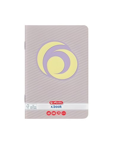 Caiet Herlitz A5, 80 file, 70g/mp, dictando, Motiv Rainbow